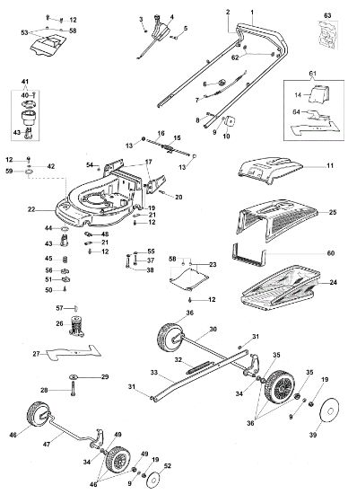 Complete illustrated parts list MAX 48 PBX Plus-Cut Lawnmower