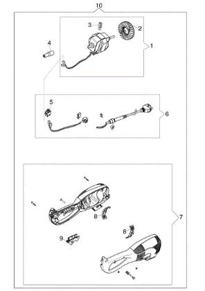 Motor (From SN 313xxxxxxx) TR 61 E Electric trimmer