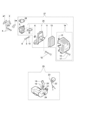 Tank and air filter 446 BP Ergo Brushcutter
