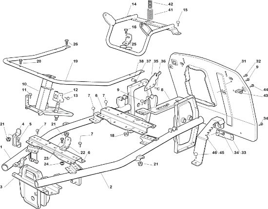 Frame OM 63C/6,5M Cat.2005 Garden tractor