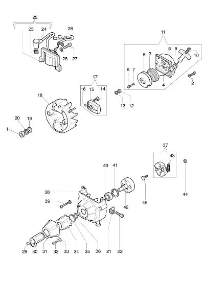Starter assy and clutch 740 S Brushcutter