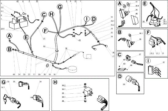 Electrical parts OM 104J/15,5H Cat.2005 Garden tractor