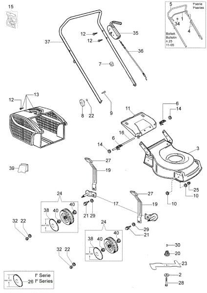 Illustrated parts list G 48 P Lawnmower