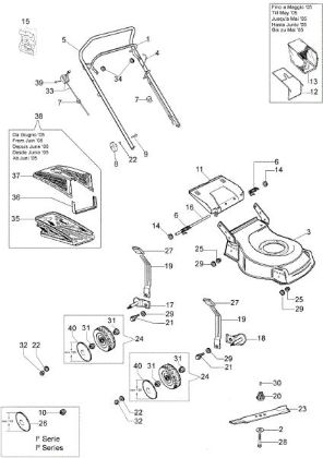 Complete illustrated parts list G 53 PBX Lawnmower