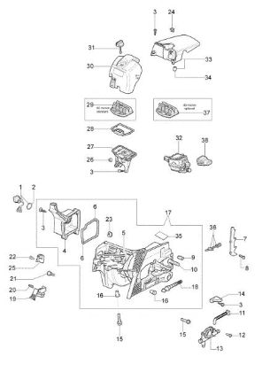 Crankcase and air filter 937 Chainsaw