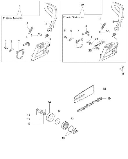 Clutch and brake 941 C Chainsaw