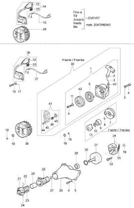 Starter assy and clutch SPARTA 42 Brushcutter