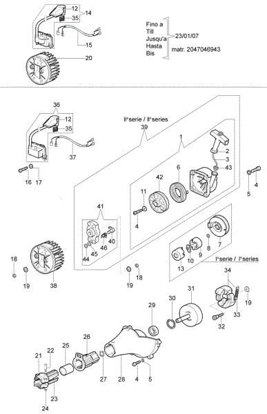 Starter assy and clutch SPARTA 42 Brushcutter