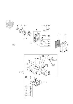 Tank and air filter SPARTA 42 Brushcutter