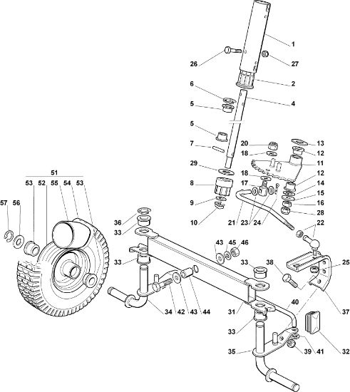 Steering arm OM 63C/6,5M Cat.2006 Garden tractor