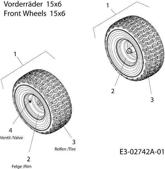 Front wheels POLO 97/13,5 T Cat.2006 Garden tractor