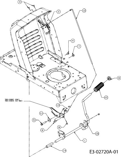 Pedals POLO 108/17 H Garden tractor