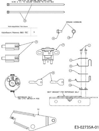 Electric diagram POLO 108/15,5 H Cat.2006 Garden tractor