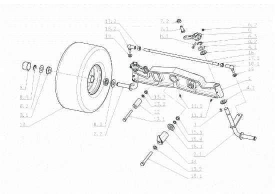 Rear axle FRONT CUT 106/17,5 H Cat.2006 Garden tractor