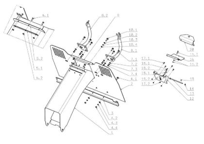 Chute and collector assy OM 104JH/16H Cat.2006-2007 Garden tractor