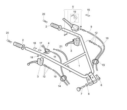 Control box (Handle-bar) MH 250 R (EN709) Rotary tiller