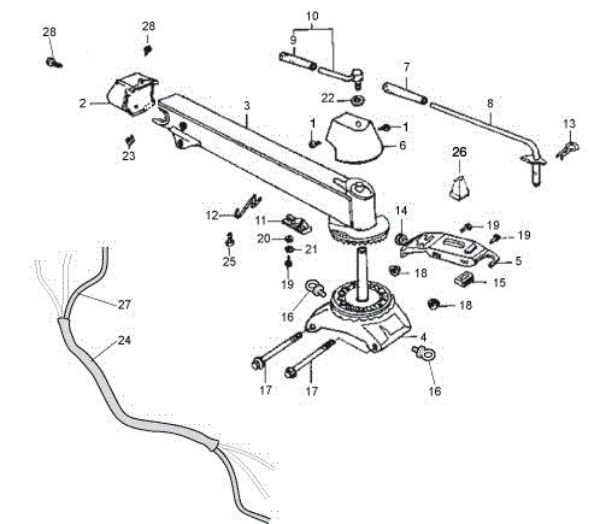 Handle bars and controls MH 250 R (EN709) Rotary tiller