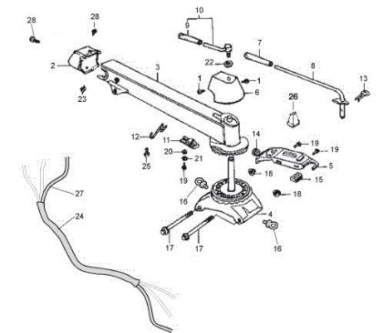 Handle bars and controls MH 260 R (EN709) Rotary tiller