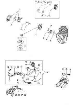 Tank and air filter SPARTA 25 S Brushcutter