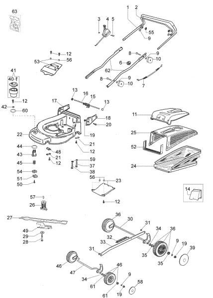Illustrated parts list MAX 44 PBX Plus-Cut Lawnmower