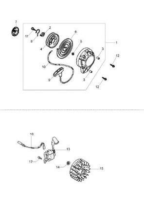 Starter assy BC 260 4S Brushcutter
