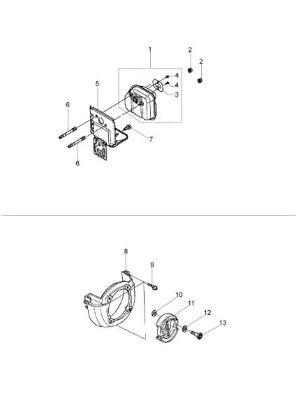 Muffler and clutch BC 260 4S Brushcutter