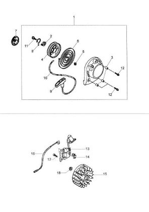 Starter assy BC 360 4T Brushcutter