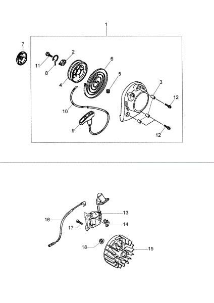 Starter assy BC 360 4T Brushcutter