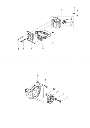Muffler and clutch BC 360 4T Brushcutter