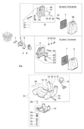 Tank and air filter SPARTA 37 S Brushcutter