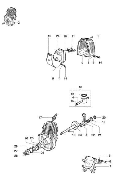 Engine SPARTA 25 D Brushcutter