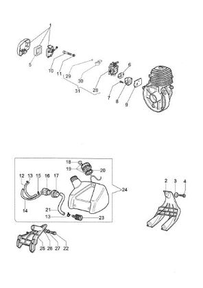 Tank and air filter SPARTA 25 D Brushcutter