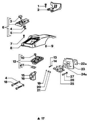 Air filter and carburetor 350S Chainsaw