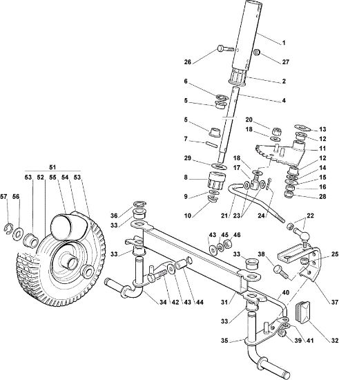 Steering arm OM 63C/6,5M Cat.2007 Garden tractor