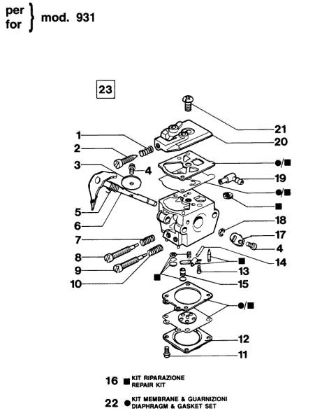 Carburetor WT-477A 931 Chainsaw