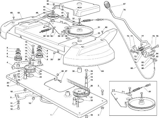 Cutting plate (1) OM 122C/22H Cat.2007 Garden tractor