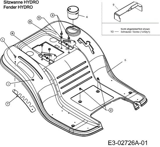 Rear body POLO 108/15,5 H Cat.2007 Garden tractor