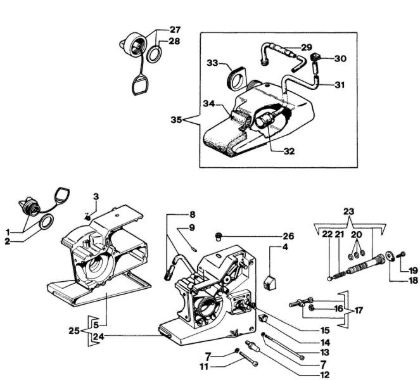Crankcase 935 DX Chainsaw