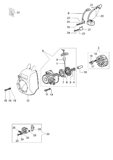 Starter assy and clutch SPARTA 250 TR (Euro 2) Brushcutter