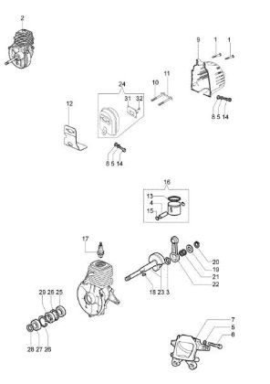 Engine SPARTA 250 T (Euro2) Brushcutter