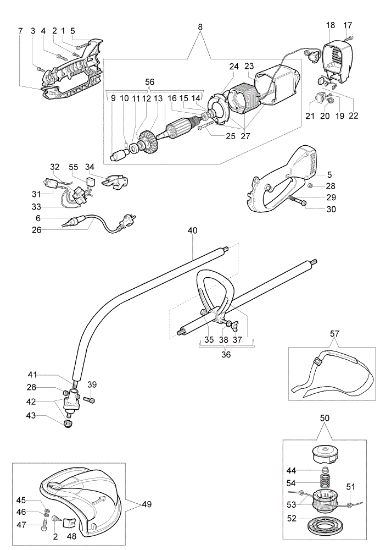Illustrated parts list TR 130 E Electric trimmer