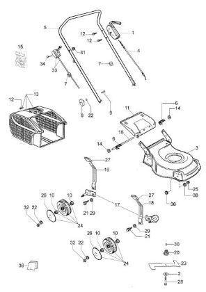 Illustrated parts list G 48 PK (K40) Lawnmower