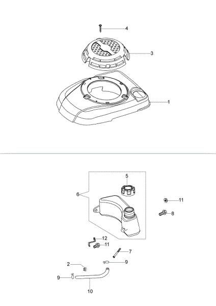 Fuel tank and cover G 48 PK (K40) Lawnmower