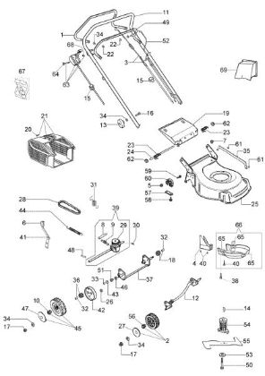 Illustrated parts list G 48 TK (K50) Lawnmower