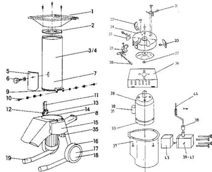 Illustrated parts list SH 240 E Shredder
