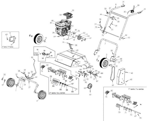 Complete illustrated parts list SR 50 H60 Scarifier