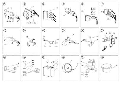 Electrical parts OM 105J/15,5H Cat.2008 Garden tractor