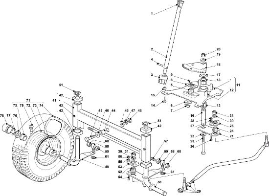 Steering arm OM 91C/11,5M Cat.2008 Garden tractor