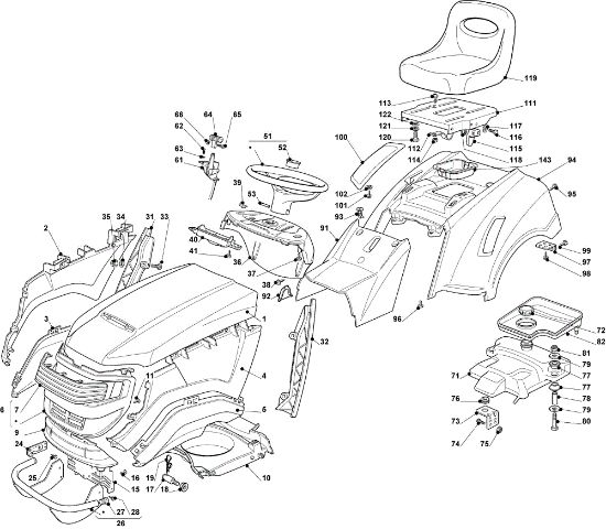 Body OM 93C/13,5H Cat.2008 Garden tractor