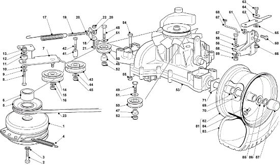 Transmission OM 93C/13,5H Cat.2008 Garden tractor
